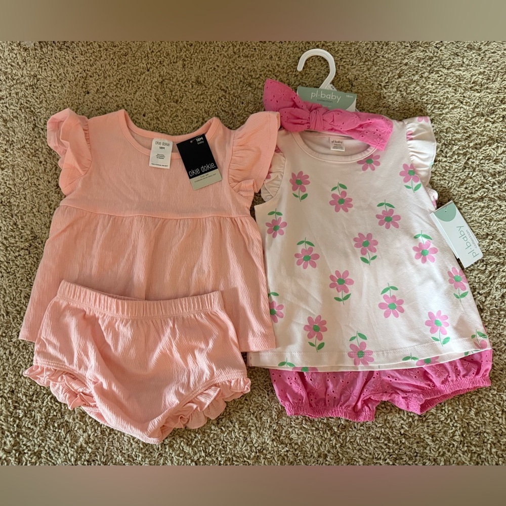 Pink and White Floral Kids Matching Set